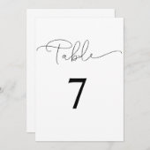 Numéro de table White and Black Modern Elegance (Devant / Derrière)