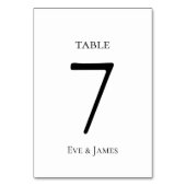 Numéro De Table White Elegant Font Modern Formal Wedding (Dos)