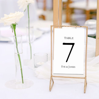 Numéro De Table White Elegant Font Modern Formal Wedding