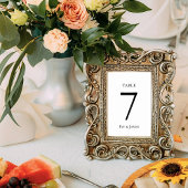 Numéro De Table White Elegant Font Modern Formal Wedding