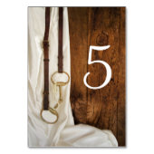 Numéro De Table White Satin et Horse Bit Pays Mariage de l'Ouest (Dos)