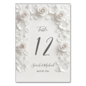 Numéro De Table White Sculptured Flowers Arch Wedding (Dos)