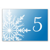 Numéro De Table White Snowflakes on Blue Winter Table Numbers (Devant)