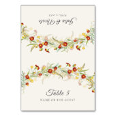 Numéro De Table Wild Flower Marigold Foliage Wedding Place Card (Par défaut)