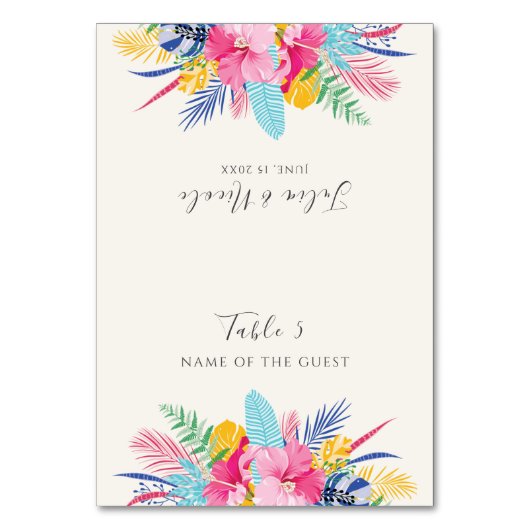 Numéro De Table Wild Rain Forest Evergreen Wedding Place Card (Par défaut)
