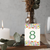 Numéro De Table Wildflower Botanical Wedding Table Number Card