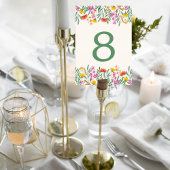 Numéro De Table Wildflower Botanical Wedding Table Number Card