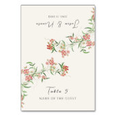 Numéro De Table Wildflower Rose Spring Garland Wedding Place Card (Par défaut)