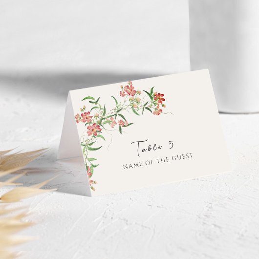 Numéro De Table Wildflower Rose Spring Garland Wedding Place Card