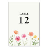 Numéro De Table Wildflower Wedding Pretty Flower Table Number (Dos)