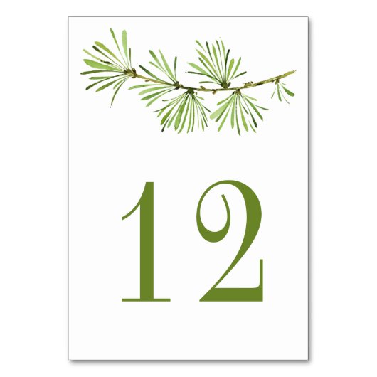 Numéro De Table Wildwoods Rustic Minimalist Pine Branch | (Dos)