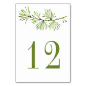 Numéro De Table Wildwoods Rustic Minimalist Pine Branch | (Par défaut)