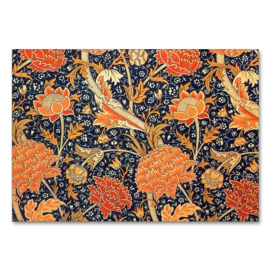 Numéro De Table William Morris Cray Floral Art Nouveau Motif (Devant)