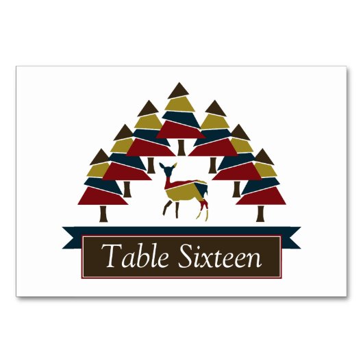 Numéro De Table Winter Deer Forest Numéro du tableau (Dos)