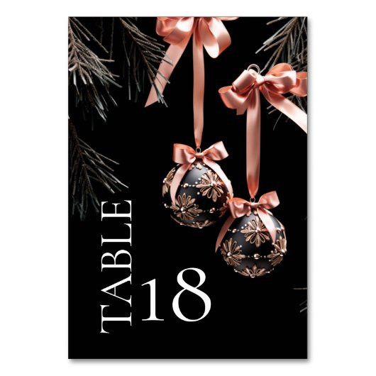 Numéro de table | Winter Pink et Onyx Baubles (Par défaut)