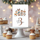 Numéro De Table Winter Woodland Animals Birthday