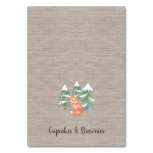 Numéro De Table Winter Woodland Fox Buffet Étiquettes alimentaires