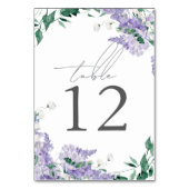 Numéro De Table Wisteria Dusty Purple Mariage d'aquarelle (Dos)