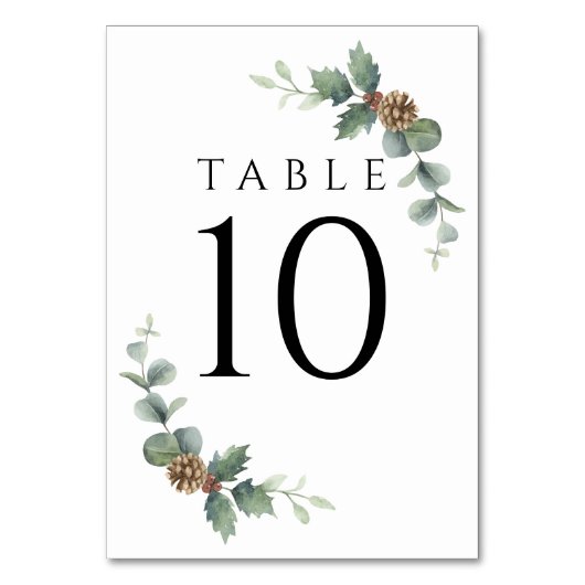 Numéro De Table Wreath de mariage d'hiver avec branches de sapins  (Par défaut)