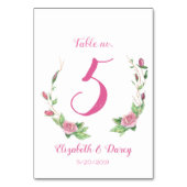 Numéro De Table Wreath Rose (Dos)
