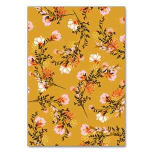 Numéro De Table Yellow background flowers