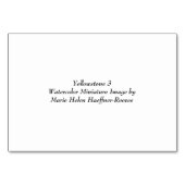 Numéro De Table Yellowstone 3 Miniature Aquarelle Image par MHHR (Dos)