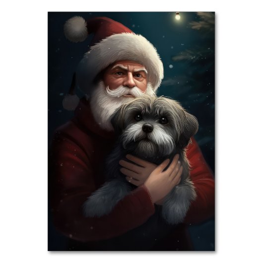 Numéro De Table Yorkipoo avec Noël Festif du Père Noël (Dos)