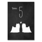 Numéro De Table Yorkshire Terrier Silhouettes Réception de mariage (Dos)