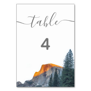 Numéro De Table Yosemite demi-dôme Mariage coucher de soleil