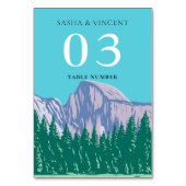 Numéro De Table Yosemite Parc National Mariage Rétro (Dos)