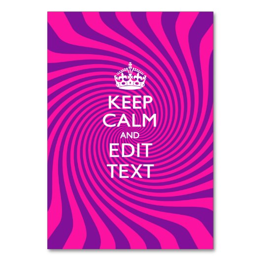 Numéro De Table Your Keep Calm Saying on Hot Pink (Par défaut)