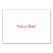 Numéro De Table Yummy Taco Bar Nappe (Dos)