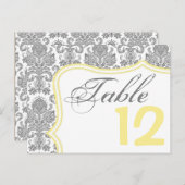 Numéro de tableau Carte Gris Jaune Damas Dentelle (Devant / Derrière)