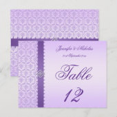 Numéro de tableau Carte postale Lilac Damask & Rib (Devant / Derrière)