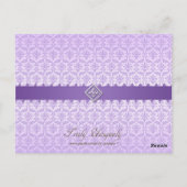 Numéro de tableau Carte postale Lilac Damask & Rib (Dos)