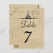 Numéro de tableau de la carte postale Paris (Devant / Derrière)