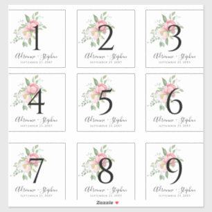 Numéro de tableau Étiquettes pour Bouteilles à vin