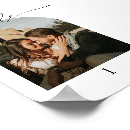 Numéro de tableau Mariage photo de script moderne (Coin)