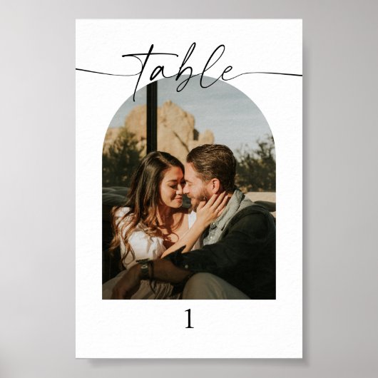 Numéro de tableau Mariage photo de script moderne (Devant)