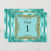 Numéro de tableau Sièges Cartes de place Or Turquo (Devant / Derrière)