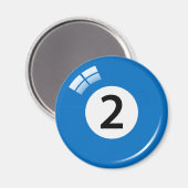 Numéro deux aimant de réfrigérateur de billiard (Recto/Verso)