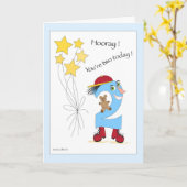Numéro deux Carte de garçon d'anniversaire (Fleur jaune)