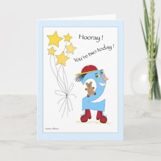 Numéro deux Carte de garçon d'anniversaire