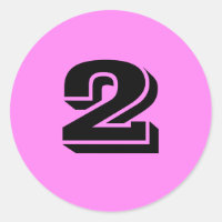 Numéro Deux gros stickers de violet rond par Janz