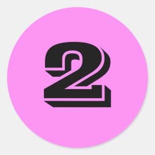 Numéro Deux gros stickers de violet rond par Janz