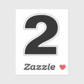 Numéro deux Sticker noir et blanc (Feuille)