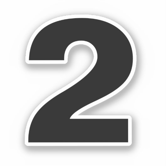 Numéro deux Sticker noir et blanc (Recto)
