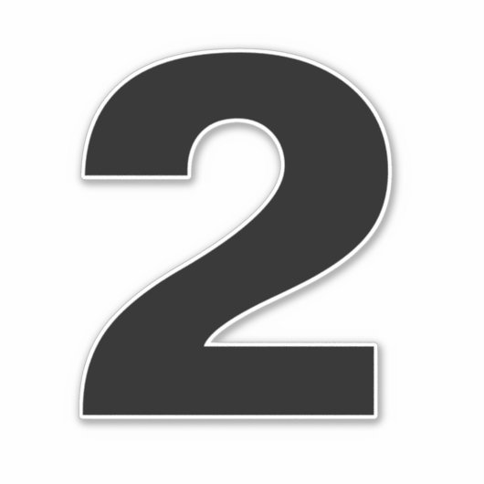 Numéro deux Sticker noir et blanc (Devant)