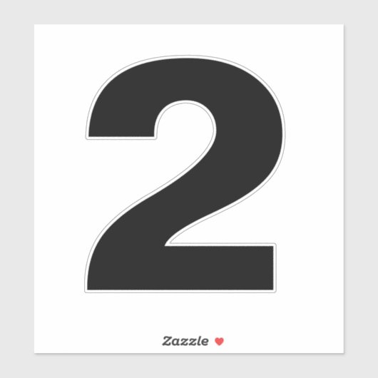 Numéro deux Sticker noir et blanc (Feuille)