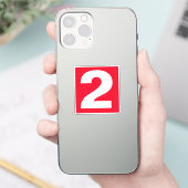 Numéro deux Sticker rouge et blanc (Téléphone)